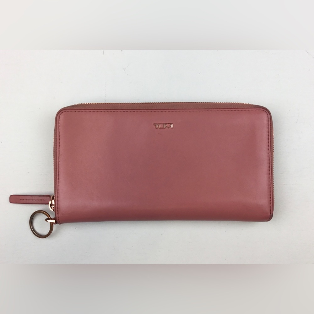 TUMI Belden SLG Travel Wallet Passport Case Cameo Rose Leather